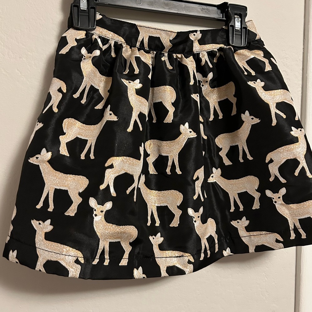 NWT Gymboree black skirt with gold deer